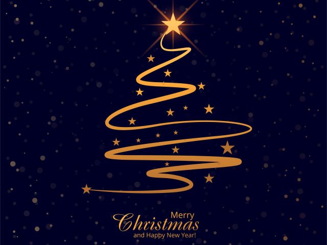 Beautiful merry christmas tree card background vector