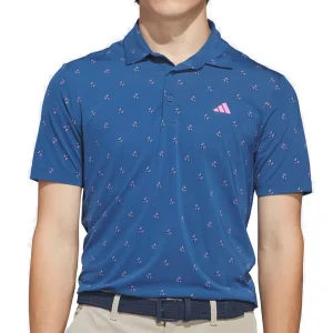 Adidas Ultimate 365 Essence Print Climacool Polo Shirt Dusky Petrol