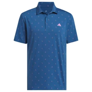 Adidas Ultimate 365 Essence Print Climacool Polo Shirt Dusky Petrol