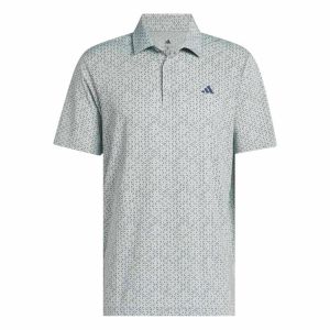 Adidas Ultimate365 Mesh Tango Print CLIMACOOL Golf Polo Shirt Wonder Sage/Navy