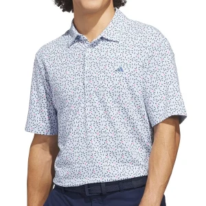 Adidas Ultimate 365+ Soft Print Polo Crystal Sky/Dusky Petrol